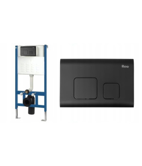 Комплект инсталляции Rea 6w1 9cm WC F Черный REA-E3652