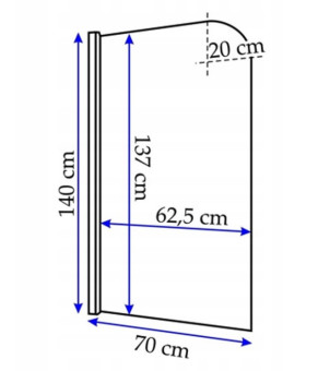 Шторка для ванной Rea Topaz 70 REA-W0087