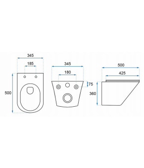 Унитаз Rea Tobi Rimless REA-C1364