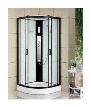 Душовий бокс Veronis BN-4-90 white (black) 90*90см, піддон - низький (VE-BN490WHITEBL)