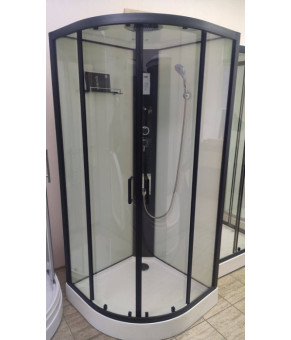 Душовий бокс Veronis BN-4-90 white (black) 90*90см, піддон - низький (VE-BN490WHITEBL)
