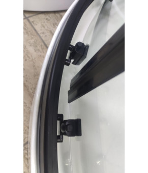 Душовий бокс Veronis BN-4-90 white (black) 90*90см, піддон - низький (VE-BN490WHITEBL)