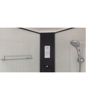 Душовий бокс Veronis BN-4-90 white (black) 90*90см, піддон - низький (VE-BN490WHITEBL)