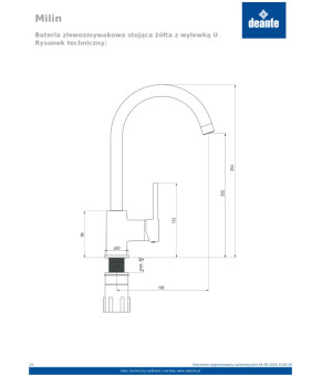 Смеситель Deante Milin BEU G62M