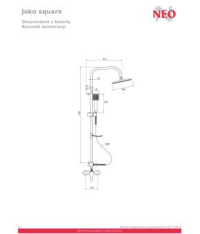 Душевая система Deante Neo Joko NBJ 01SK