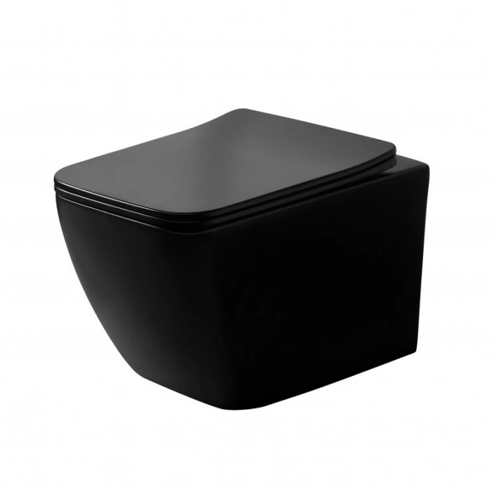 Унітаз підвісний DUSEL CUBIS Black Matt DWHT10201030RВ з сидінням Slim Soft-Close