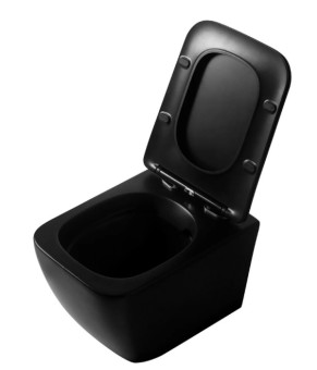 Унитаз подвесной DUSEL CUBIS Black Matt DWHT10201030RВ с сиденьем Slim Soft-Close