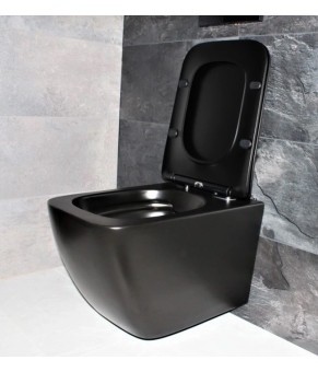 Унитаз подвесной DUSEL CUBIS Black Matt DWHT10201030RВ с сиденьем Slim Soft-Close
