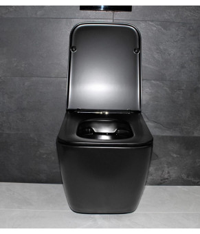 Унитаз подвесной DUSEL CUBIS Black Matt DWHT10201030RВ с сиденьем Slim Soft-Close