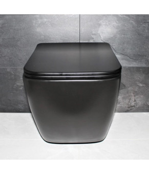 Унитаз подвесной DUSEL CUBIS Black Matt DWHT10201030RВ с сиденьем Slim Soft-Close