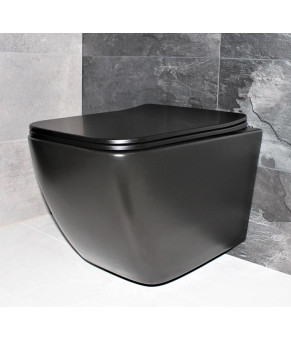 Унитаз подвесной DUSEL CUBIS Black Matt DWHT10201030RВ с сиденьем Slim Soft-Close