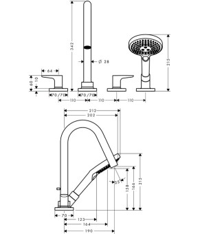 Смеситель Axor Citterio M 34454000