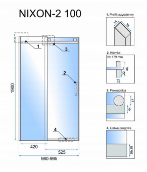 Душевая дверь Rea Nixon 100 10005529861