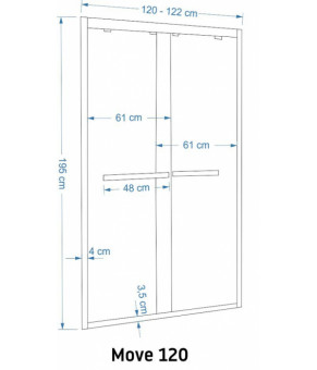 Душевая дверь Rea Move 120 SafeGlass REA-K7416