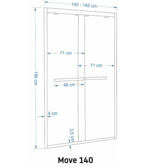 Душевая дверь Rea Move 140 SafeGlass REA-K7417