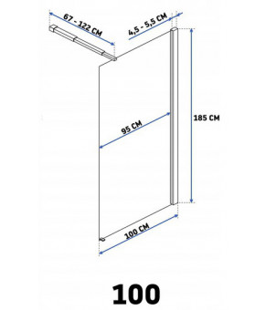 Душевая перегородка Rea Flexi 100 REA-K1903