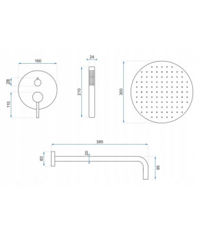 Душевая система Rea Lungo REA-P4100
