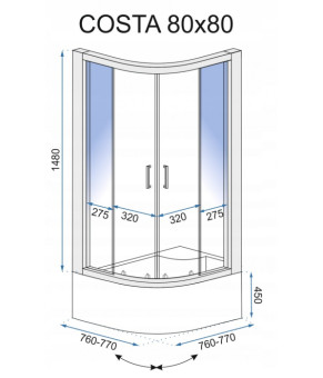 Душевая кабина Rea Costa 80x80 REA-K8902