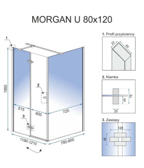 Душевая кабина Rea Morgan 80x120 REA-K7402