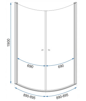 Душевая кабина Rea Round Space 90х90 Corner REA-K9999