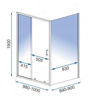 Душевая кабина Rea Slide Pro 100x90 KPL-00956