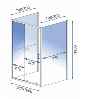 Душевая кабина Rea Slide Pro 100x80 KPL-00967