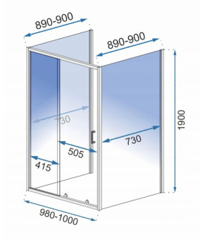 Душевая кабина Rea Slide Pro 100x90 KPL-00968
