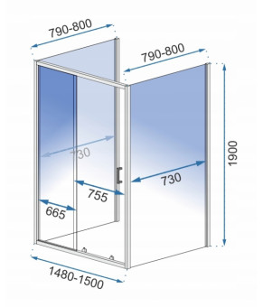 Душевая кабина Rea Slide Pro 150x80 KPL-00977