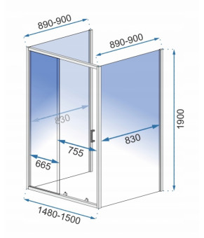 Душевая кабина Rea Slide Pro 150x90 KPL-00978
