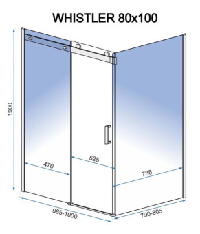 Душевая кабина Rea Whistler 80x100 REA-K0847