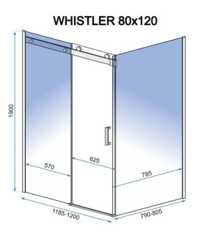 Душевая кабина Rea Whistler 80x120 REA-K0848