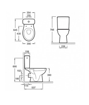 Бачок Jacob Delafon Patio ETB212-00