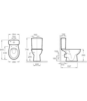 Унитаз компакт Jacob Delafon Patio ETB212-00+UJV102-00