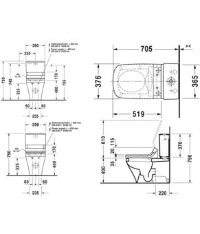 Унитаз компакт Jacob Delafon Vox UJN102-00+ETM212-00