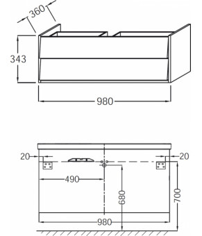 Тумба Jacob Delafon Escale EB760-G1C