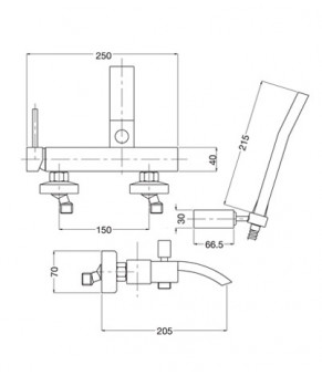 Смеситель для ванны BUGNATESE INSIDE CR9202