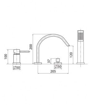 Смеситель для ванны BUGNATESE INSIDE CR9255