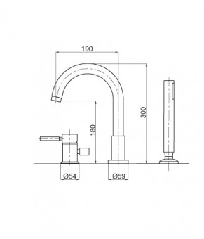 Смеситель для ванны BUGNATESE KOBUK CR2256