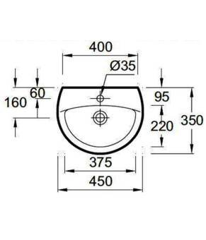 Умывальник Jacob Delafon Patio E4152-00
