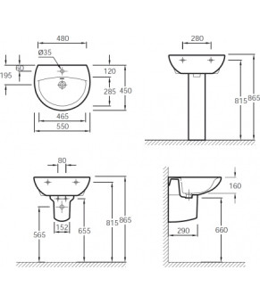 Умывальник Jacob Delafon Patio E4158NG-00