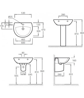 Умывальник Jacob Delafon Patio E4159NG-00