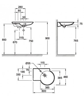 Умывальник Jacob Delafon Spherik E4500-00