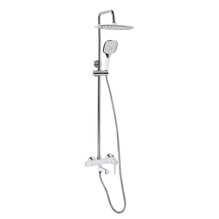 Душова система універсальна Qtap Grand на три споживачі (з виливом) QTGRAWCR1004 Chrome/White (SD00039614)
