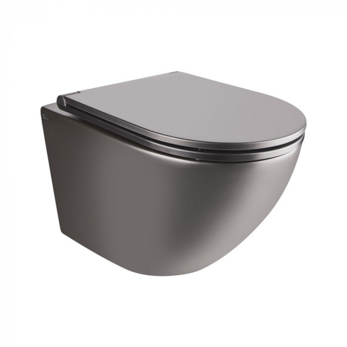 Унитаз подвесной Qtap Robin безободковый с сиденьем Slim Soft-close QT1333046ENRMB