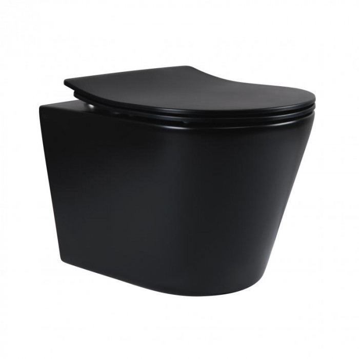 Унитаз подвесной Qtap Scorpio безободковый с сидением Slim Soft-close QT1433053ERMB