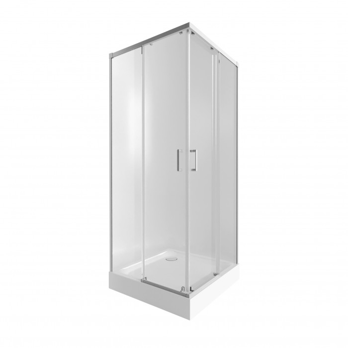 Набор Qtap душевая кабина Taurus WHI1099SC6 Clear + поддон Unisquare 309915