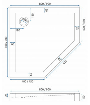 Поддон Rea Diamond Slim 80x80 10109313168
