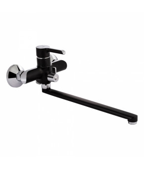 Смеситель для ванны Qtap Grand с душем (QTGRABCR005 Chrome/Black)