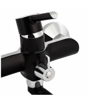 Смеситель для ванны Qtap Grand с душем (QTGRABCR005 Chrome/Black)
