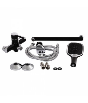 Смеситель для ванны Qtap Grand с душем (QTGRABCR005 Chrome/Black)